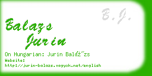 balazs jurin business card